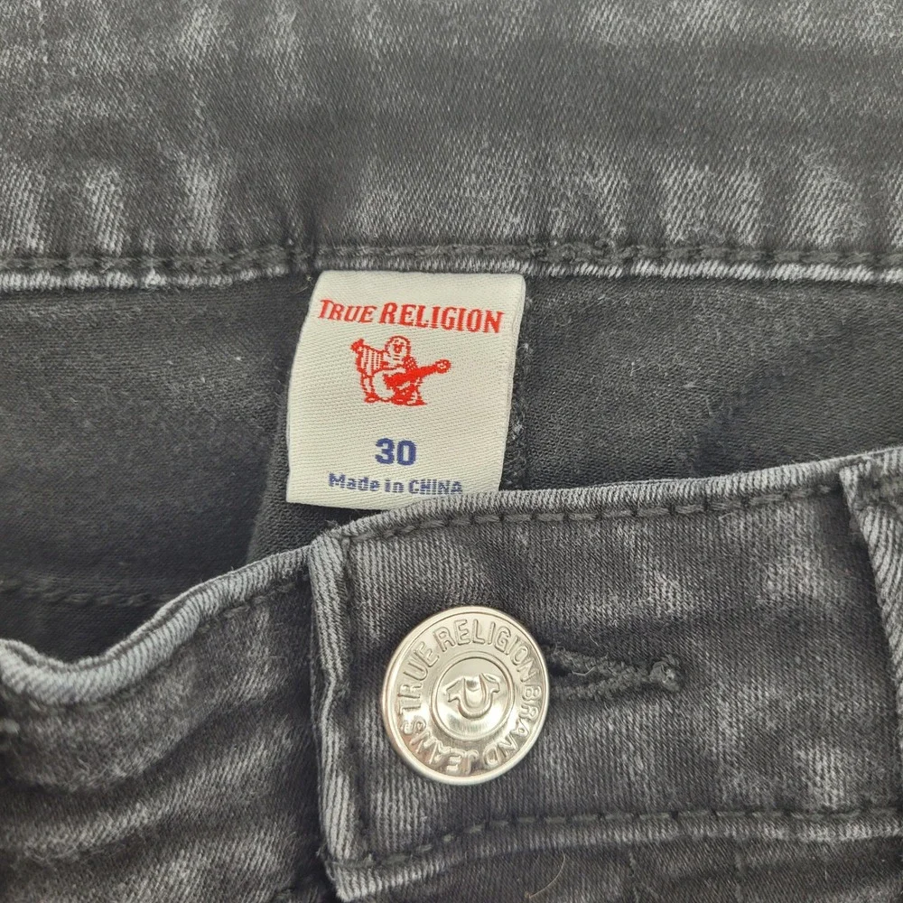 True Religion Stella Low Rise Skinny Jeans 30 Black Faded Denim Womens - Picture 2 of 8